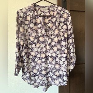 Daniel Rainn Purple Floral Pullover Tunic